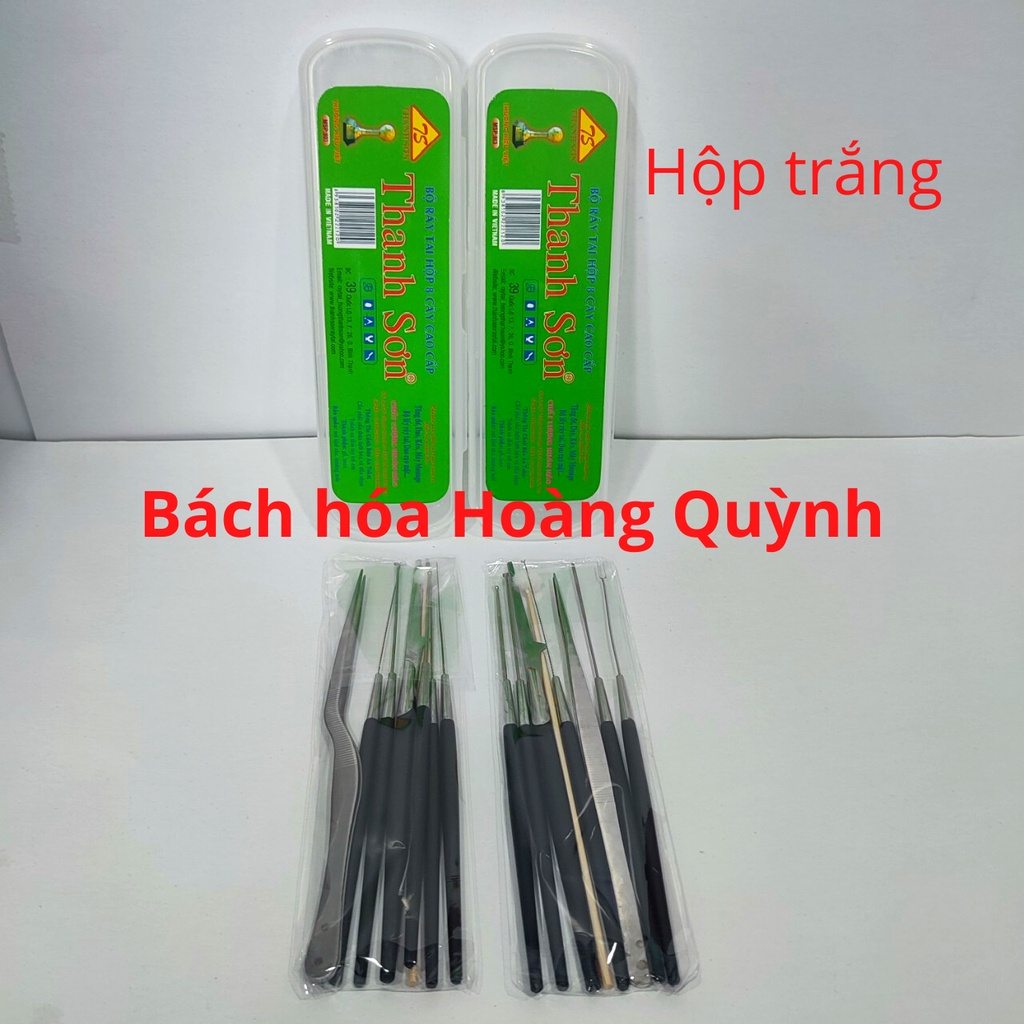 Bộ dụng cụ lấy ráy tai - móc ráy tai Thanh Sơn 8 món kèm hộp nhựa