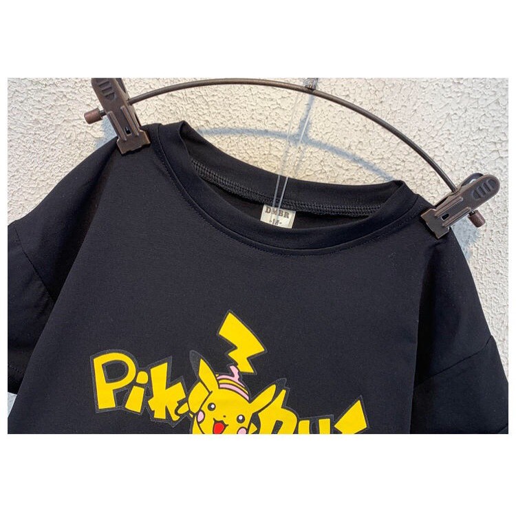 [ Cao cấp - Mẫu mới] Áo thun bé trai vải Cotton 100% họa tiết Pikachu đáng yêu