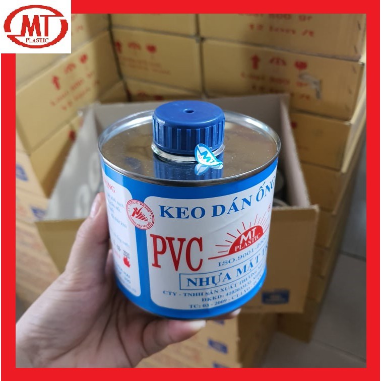 Keo dán ống nước PVC lon 500g Hiệu Mặt Trời