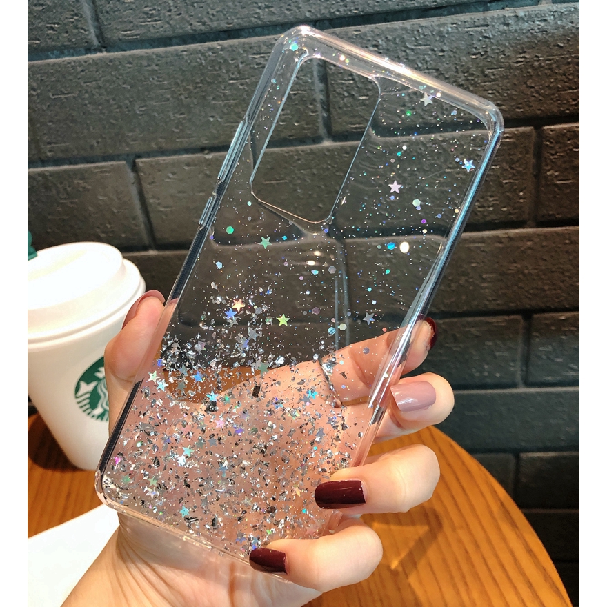 Ốp điện thoại mềm trong suốt trang trí kim tuyến cho Xiaomi Redmi Note9S