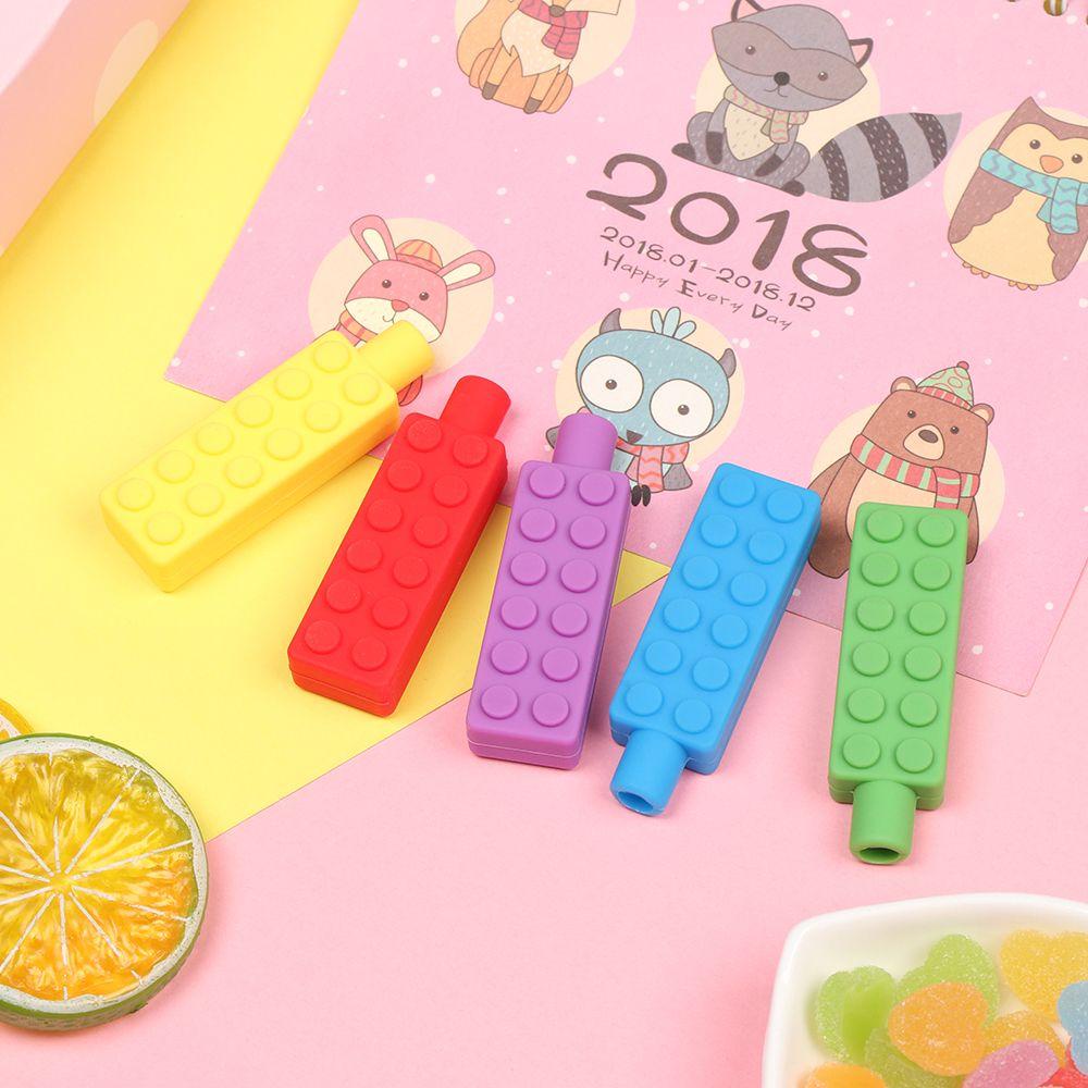 LUOL Đồ Chơi Gặm Nướu Hình Khối Bút Chì Bằng Silicone Cho Bé