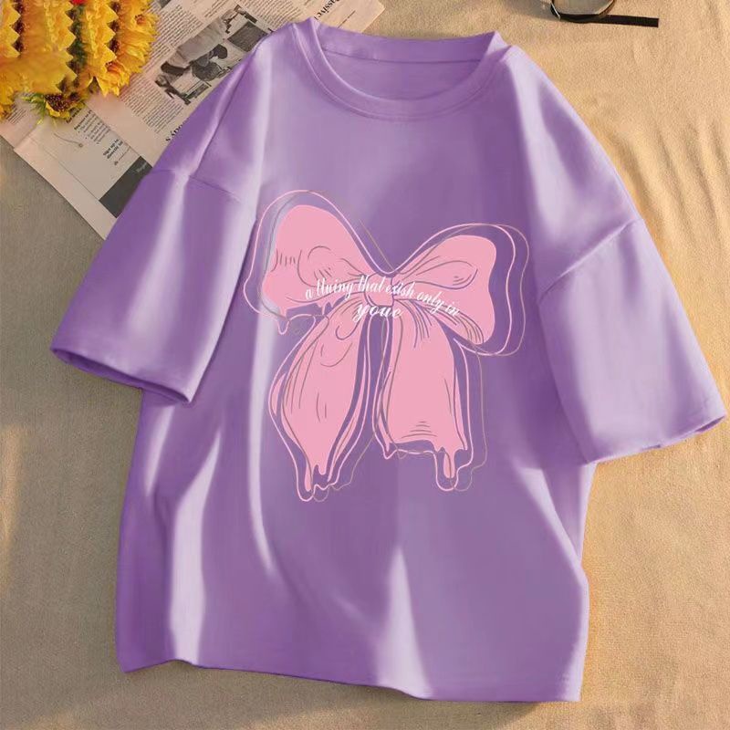 Áo Thun 100% Cotton Tay Ngắn Phong Cách Mới 2022 Dễ Phối Đồ Cho Bé Gái