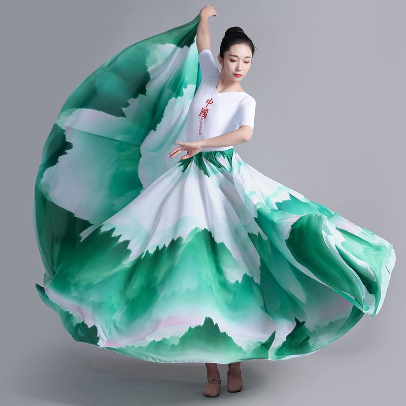 Chân Váy Múa Dáng Xòe 720 Độ Phong Cách Trung Hoa Cổ Điển