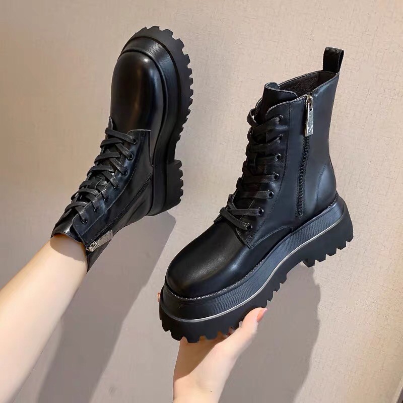 (HÀNG ORDER) Boots da lì đế cao thời trang 6cm | BigBuy360 - bigbuy360.vn