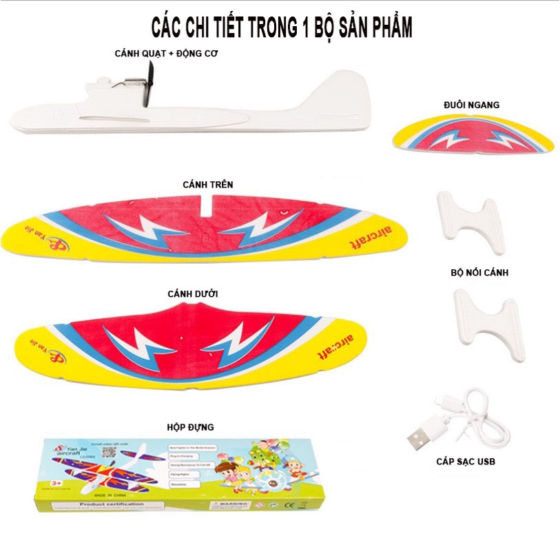 Máy bay đồ chơi có động cơ có sạc MIOCO vận động ngoài trời cho bé an toàn khi sử dụng