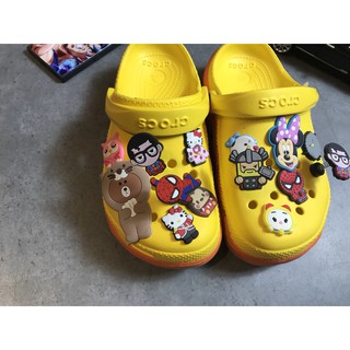 Dép Sục Cá Sấu Vàng Đế Cam + Tặng 12 Jibbitz + Hộp