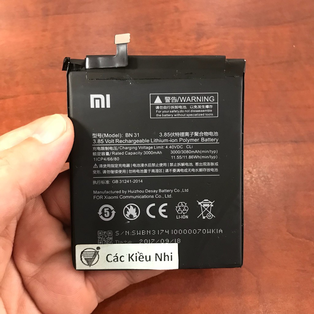 Pin thay xịn cho Xiaomi Redmi S2 mã BN31 dung lượng 3000mAh Zin Máy - Bảo hành 6 tháng