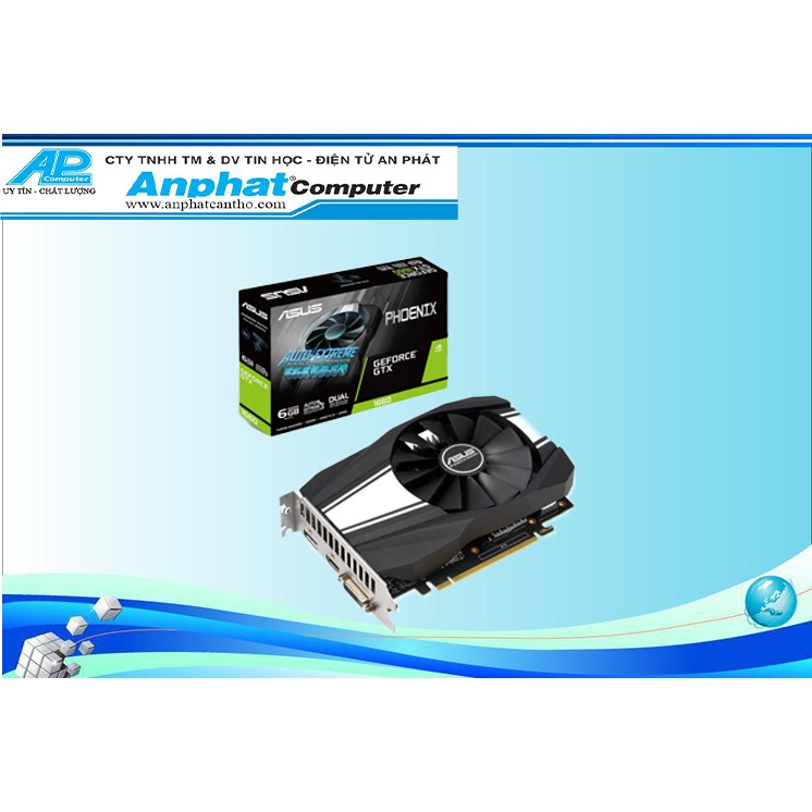 VGA  ASUS Phoenix GeForce GTX 1660 6GB GDDR5 (PH-GTX1660-6G) - Hàng chính hãng - Bảo hành 36 tháng