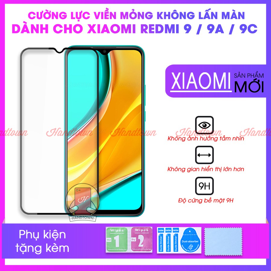 Cường Lực Viền Mỏng Dành Cho Redmi 9 / Redmi 9A / Redmi 9C Không Lấn Màn