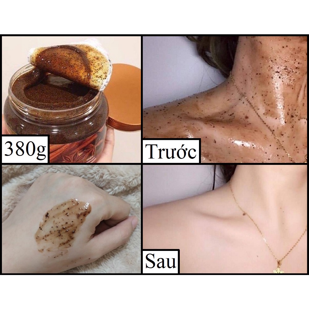 Tẩy da chết toàn thân quế hồi cà phê 380g Nga