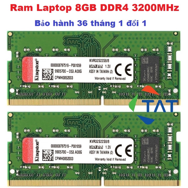 Ram Laptop Kingston 8GB 4GB DDR4 3200MHz Chính Hãng - Mới Bảo hành 36 tháng