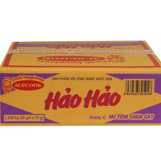 Thùng mì hảo hảo chua cay  30 gói×75g