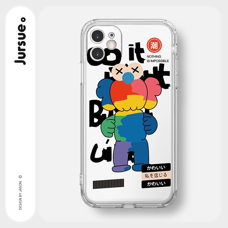 Ốp lưng JURSUE mềm chống sốc hoạt hình dễ thương đẹp cho iPhone 13 12 11 Pro Max SE 2020 X XR XS ip 8 7 Plus kute Y1757