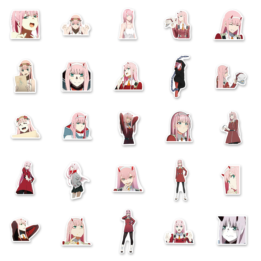 Set 100 Nhãn Dán Trang Trí Chống Thấm Nước In Hình Nhân Vật Trong Phim Darling In The Franxx