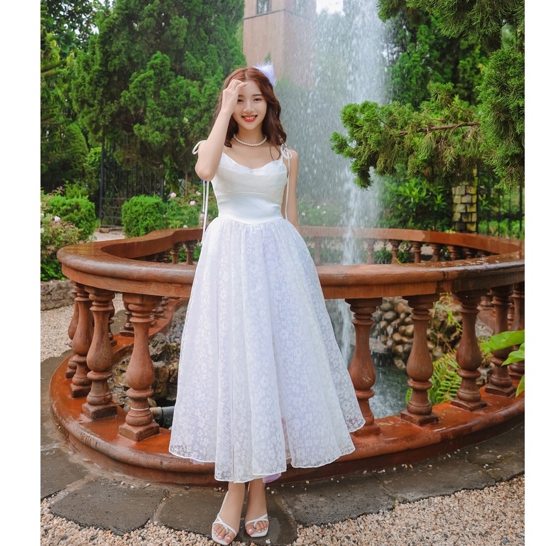 Daisy dress- đầm 2 dây bồng bềnh 3 lớp hoa mai - CHITS