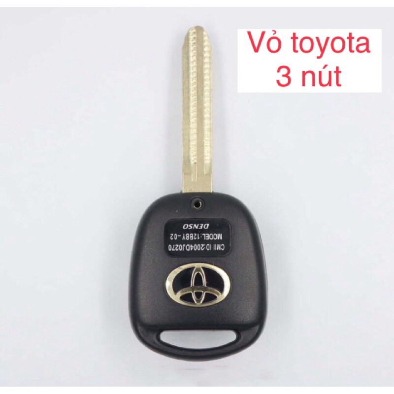 Vỏ chìa khoá TOYOTA ( 3 nút ) xe Yaris , Land Cruiser , Prado