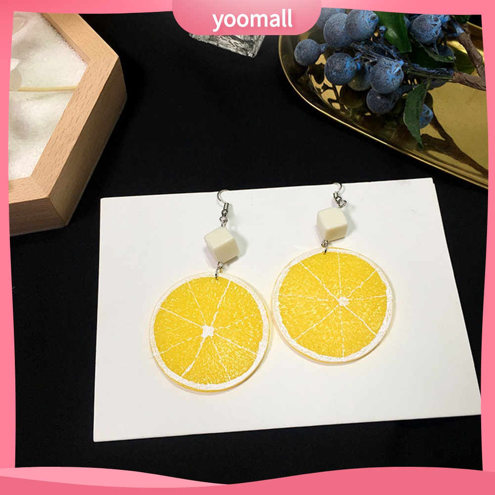Yomall♡ Khuyên Tai Hình Lát Cam Chanh Xinh Xắn Dành Cho Nữ