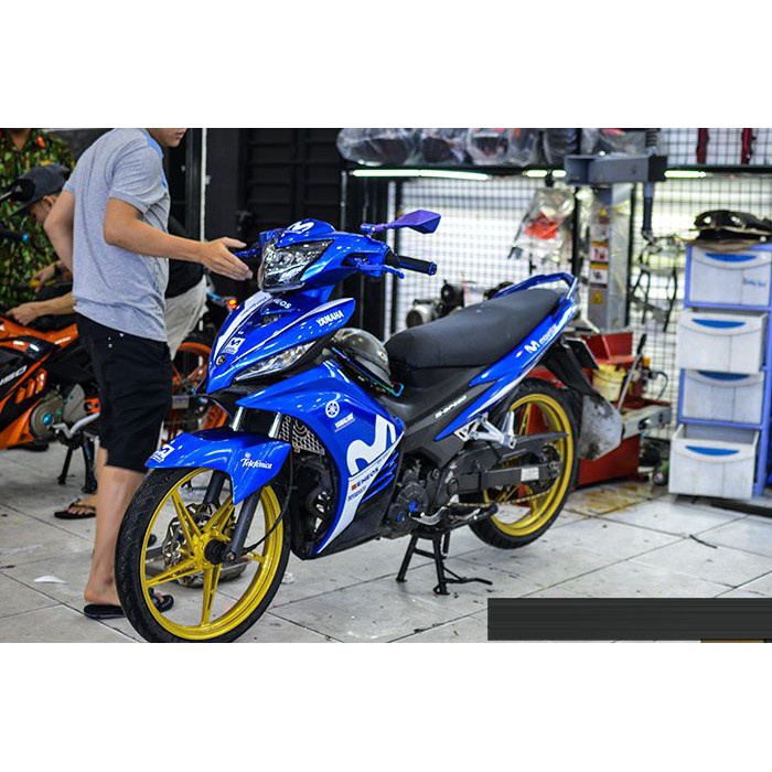 Tem trùm exciter 135 ♦FREESHIP♦ xanh trắng movistar, độ team decal xe ex dán đời 2011-2014