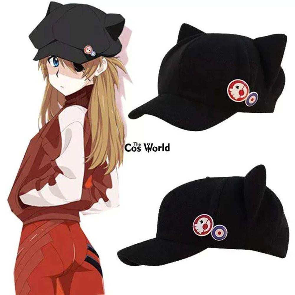 Mũ Lưỡi Trai Phối Lưới Thoáng Khí Họa Tiết Hoạt Hình Asuka Evangelion Thời Trang Mùa Hè