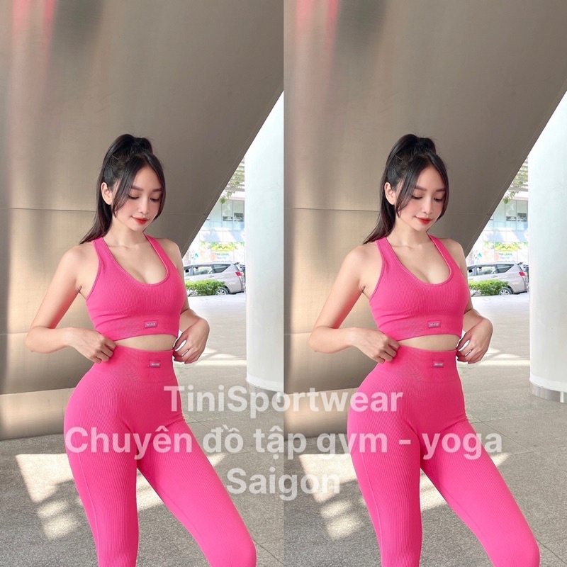 Set Botee All For You Áo Cổ Tim Quần Dài Tập Gym Yoga