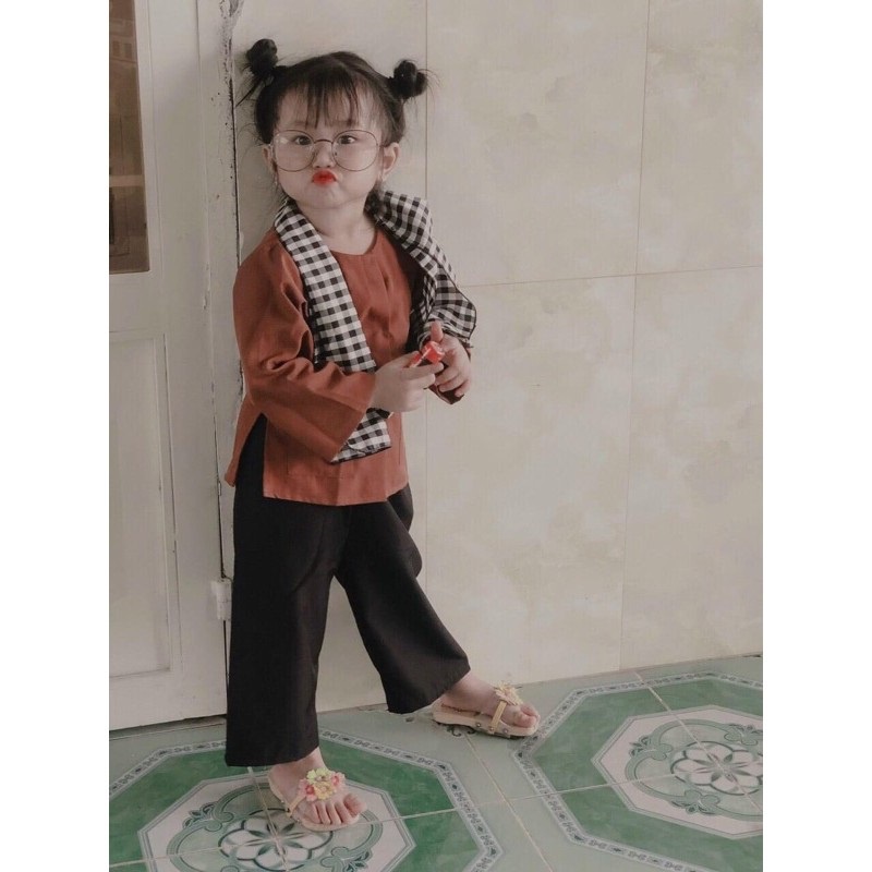 Khăn rằn dễ thương cho bé trai, bé gái phụ kiện áo bà ba cho bé