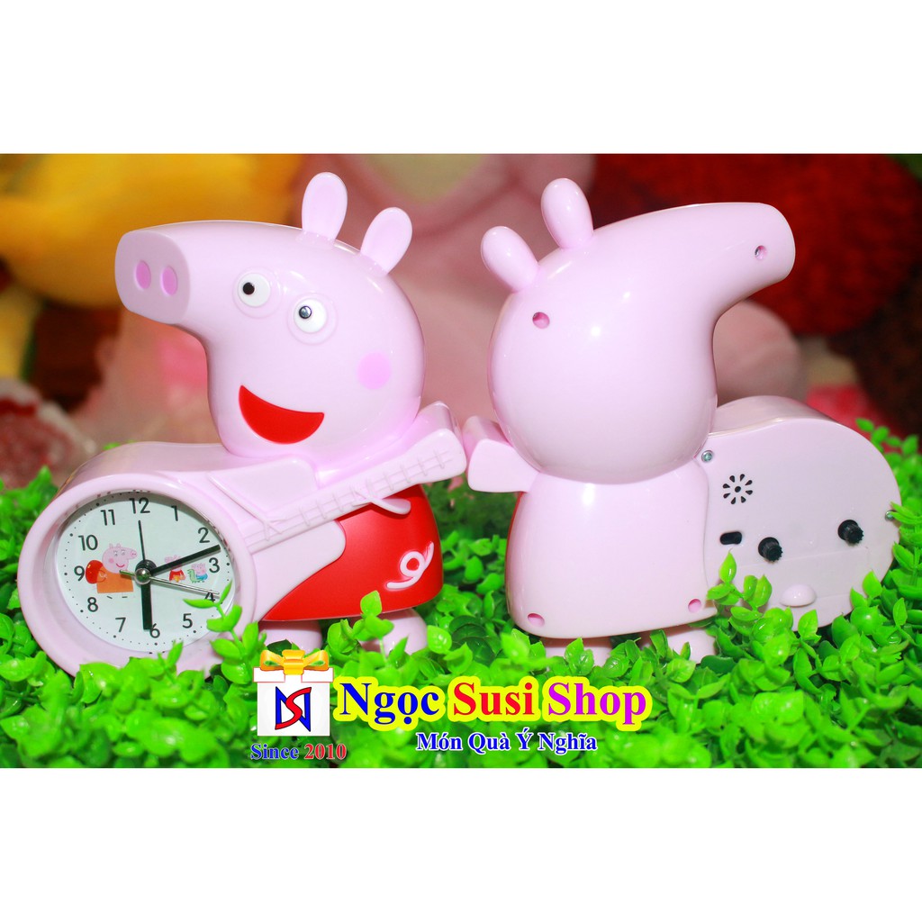 Đồng Hồ Heo Peppa Cầm Đàn Siêu Dễ Thương + Tặng Kèm Pin - Bán Lẻ Giá Sỉ