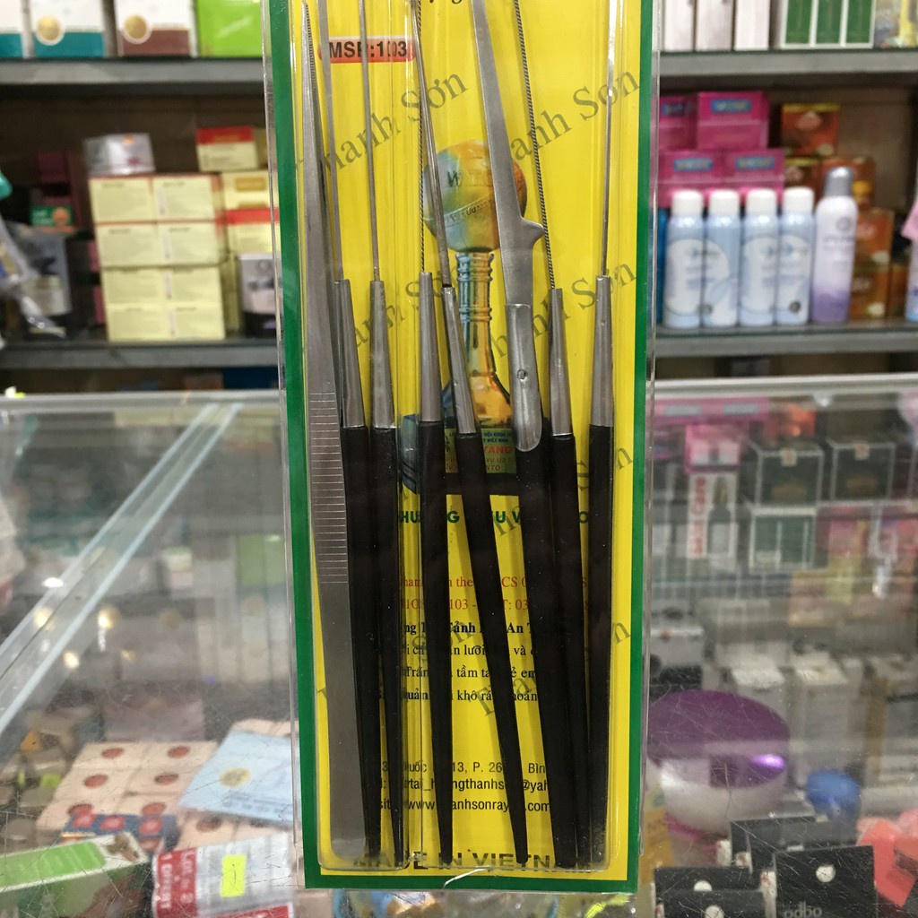 Bộ ráy tai Thanh sơn inox cán gỗ 8 món