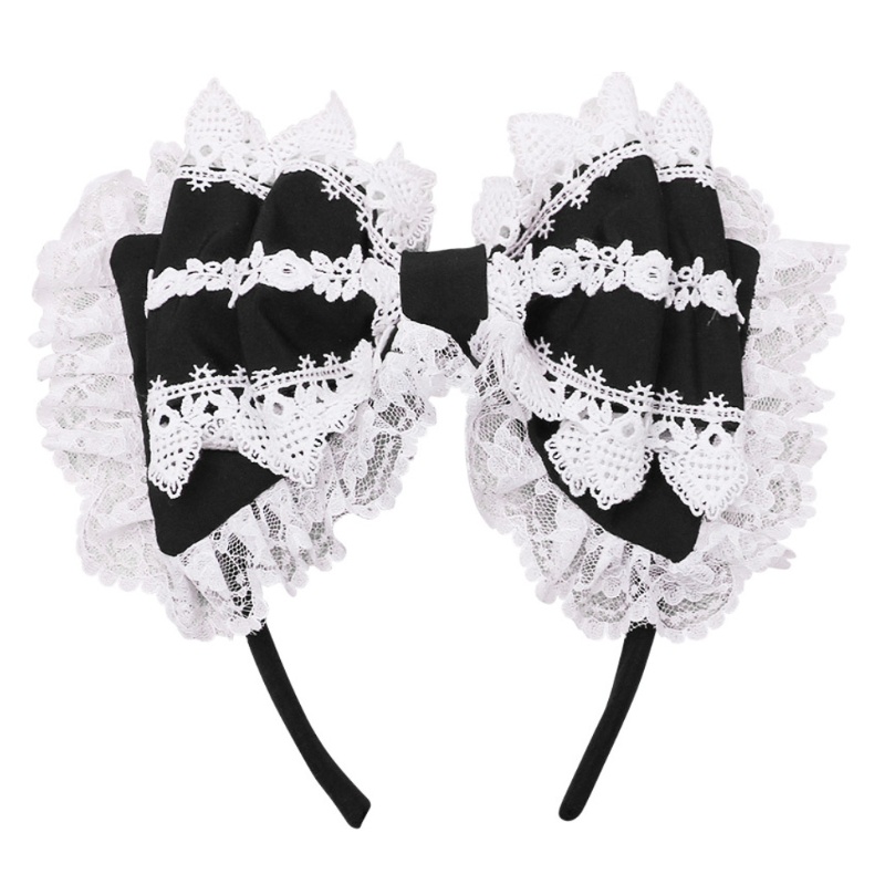 Cài Tóc Đính Nơ Ren Nhiều Lớp Phong Cách Lolita Nhật Bản