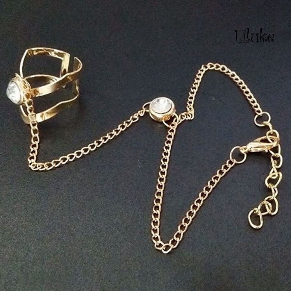 Vòng Tay Hợp Kim Mạ Vàng Trang Trí Đính Đá Thời Trang Cho Nữ