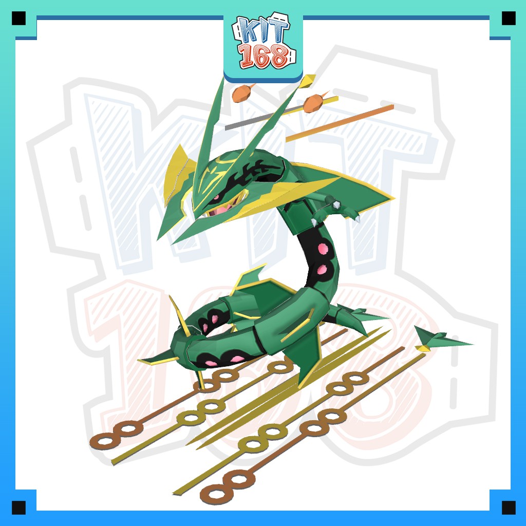 Mô hình giấy Anime Game Pokemon Mega Rayquaza ver 2