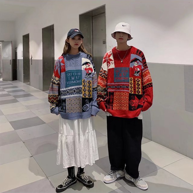 Áo Sweater Chui Đầu Thiết Kế Đơn Giản Phong Cách Giáng Sinh Hàn Quốc