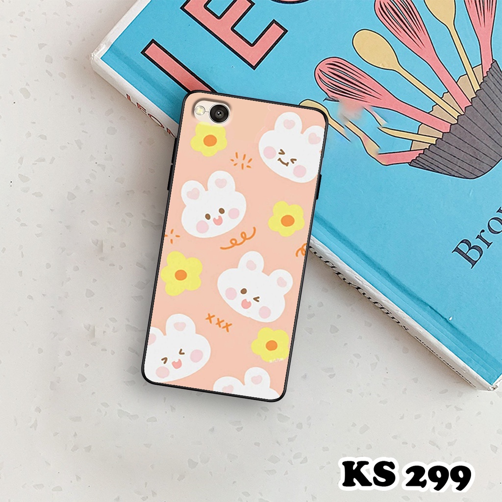 Ốp lưng Xiaomi Redmi 4 - Redmi 4A - Redmi 4X -  Ốp in hình gấu &amp; thỏ đang yêu - lưng nhám viền TPU cao cấp