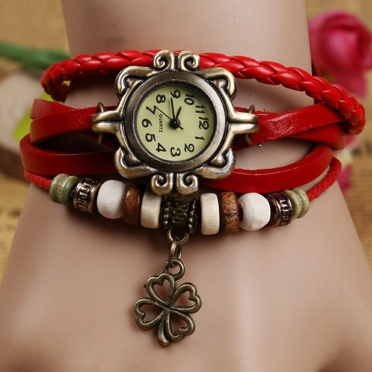Đồng Hồ Quartz Nữ Dây Da Thật Phong Cách Vintage