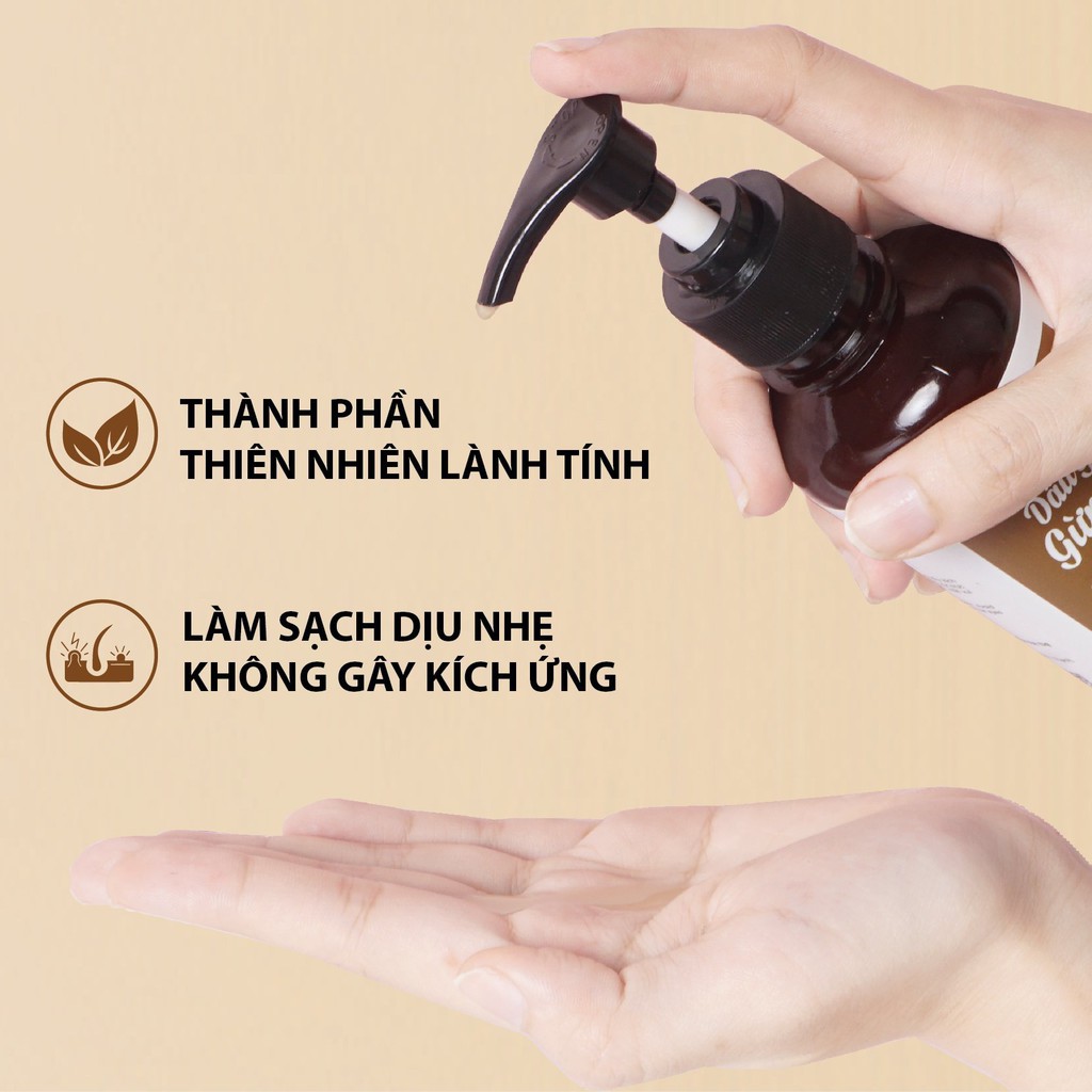 Dầu gội thảo dược gừng sả sạch gàu, mọc tóc, ngừa rụng tóc từ cao gừng cô đặc MILAGANICS 250ml