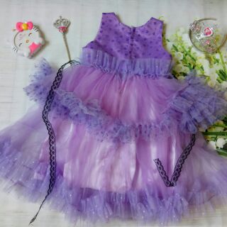 Đầm công chúa ren 2 tầng màu tím