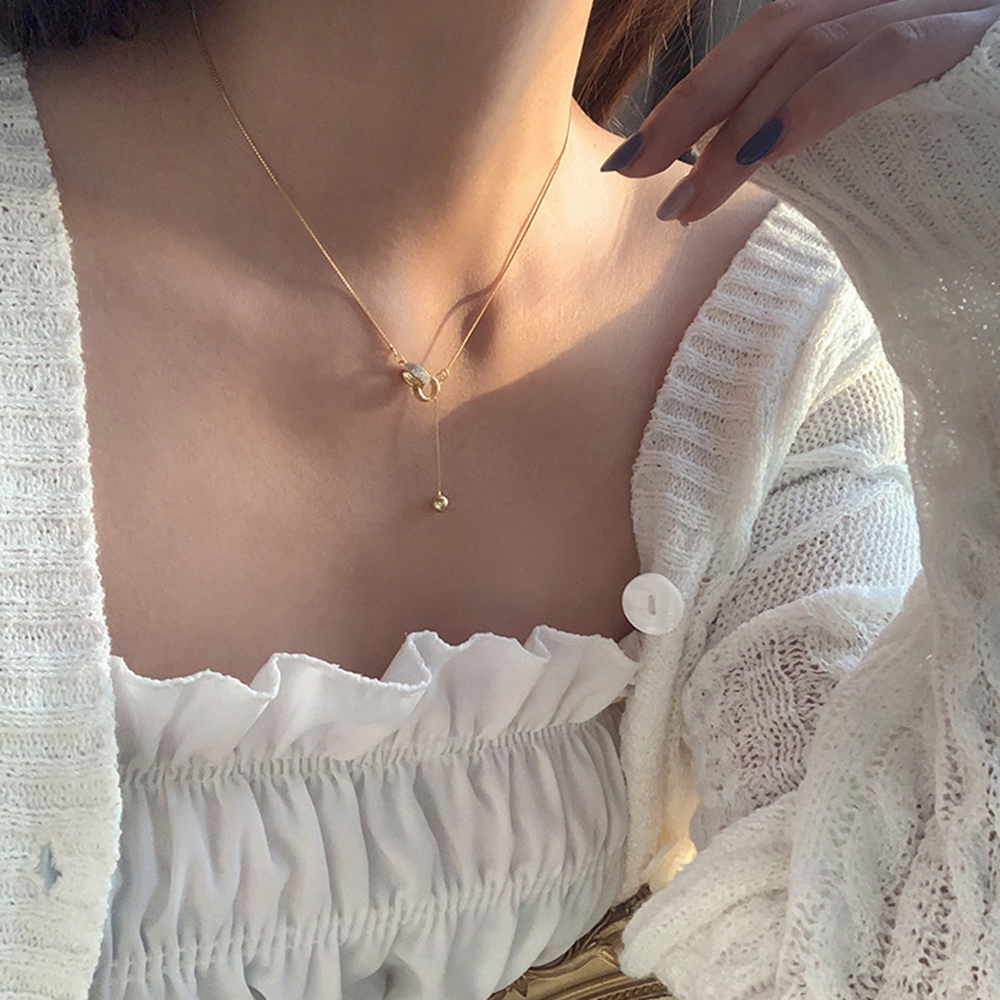 vòng cổ Hợp Kim Mặt Tròn Phong Cách Hàn Quốc Cho Nữ