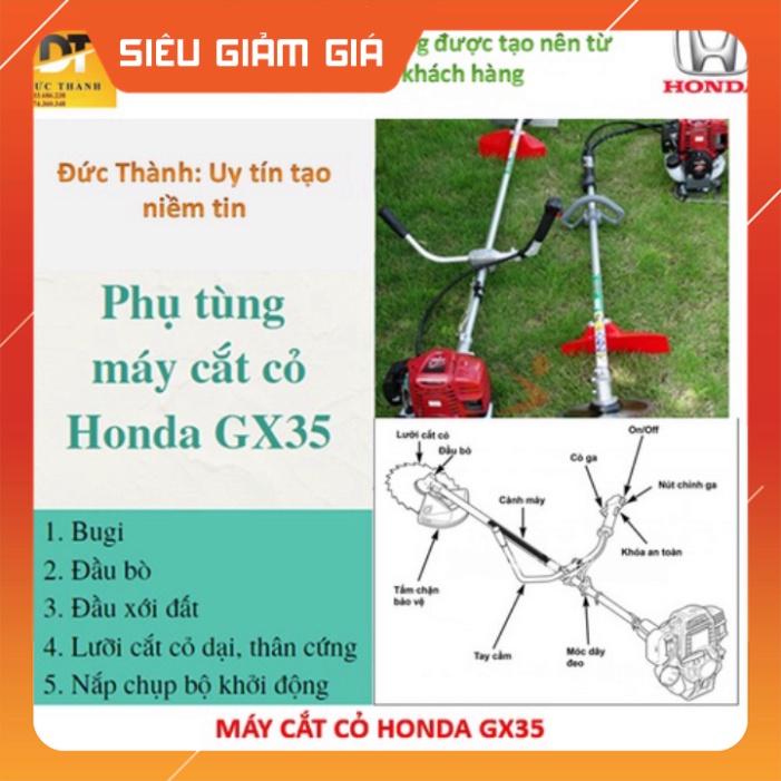 Cam kết Chính hãng Máy cắt cỏ đeo vai HONDA GX35. Nhập khẩu Thái Lan