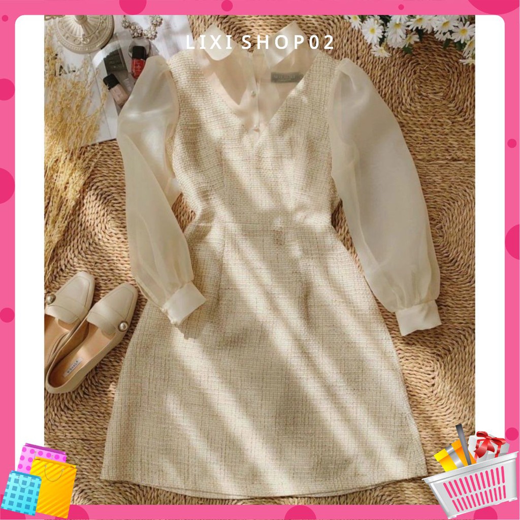 Đầm thiết kế đầm nữ cực dễ thương mặc đự tiệc dạo phố cực xinh chất vải dày dặn mã [BỐ BLACK]