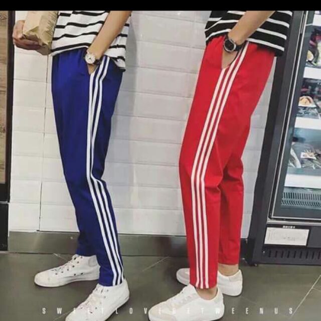 Quần nỉ phối sọc thể thao unisex