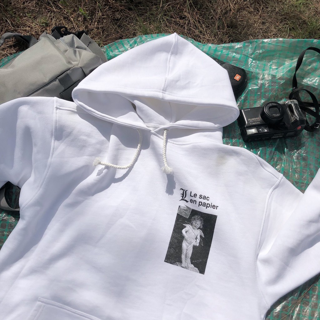 Hoodie trắng lesac