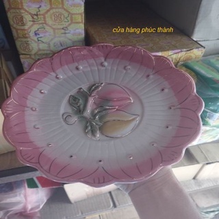 dĩa trái đào hồng