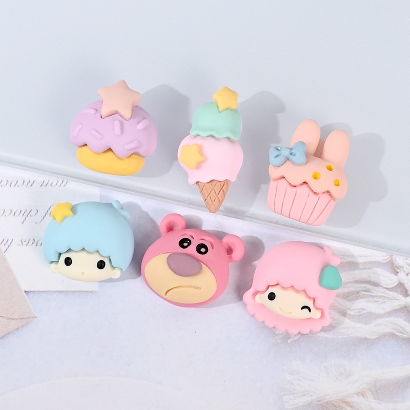 Set 10 Phụ Kiện Trang Sức Hình Cây Kem Nhiều Màu Dễ Thương