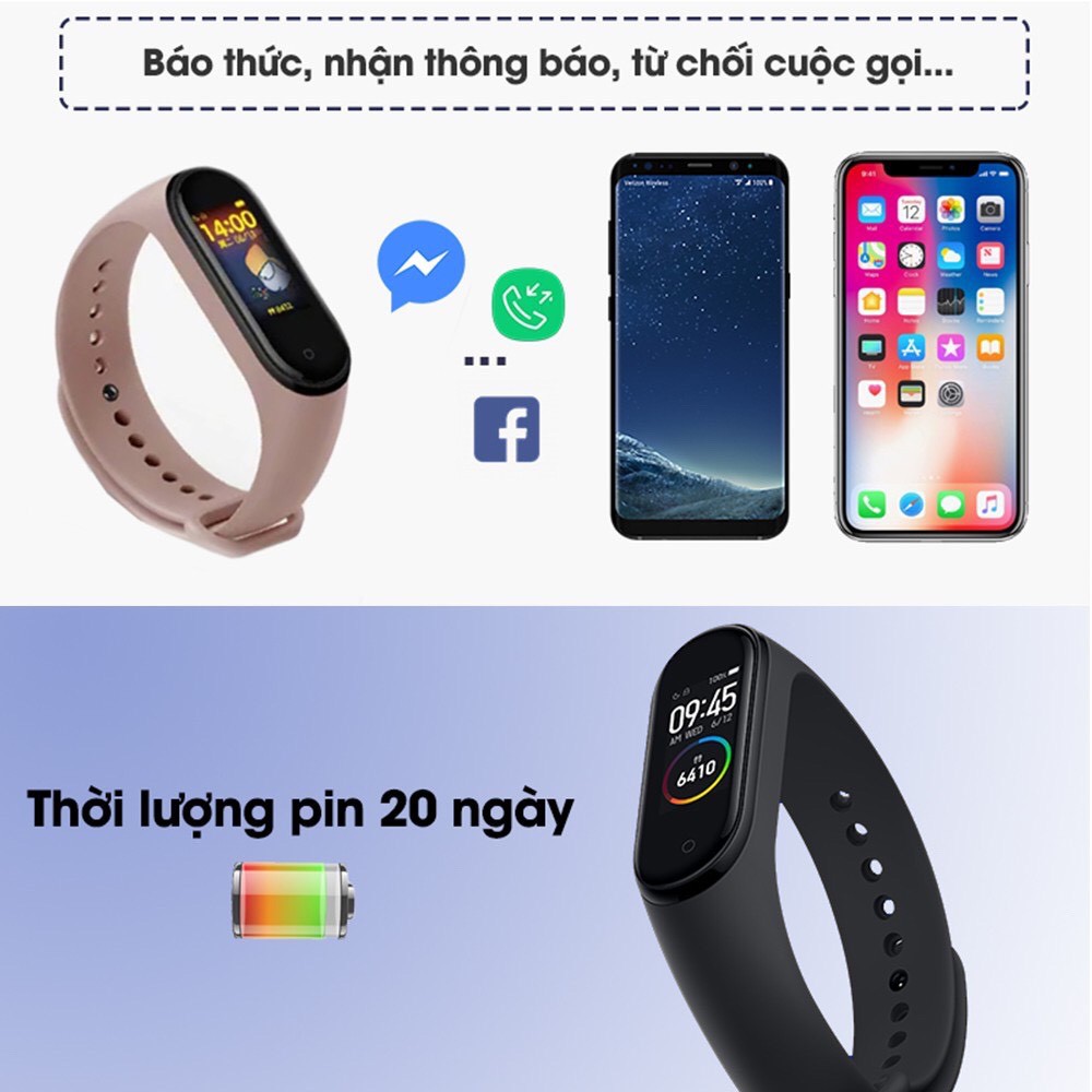 Miband 4 - Xiaomi Miband 4 - Vòng Tay Thông Minh Xiaomi Mi Band 4 (Global Version) - Hàng Chính hãng - Bảo hành 12 tháng