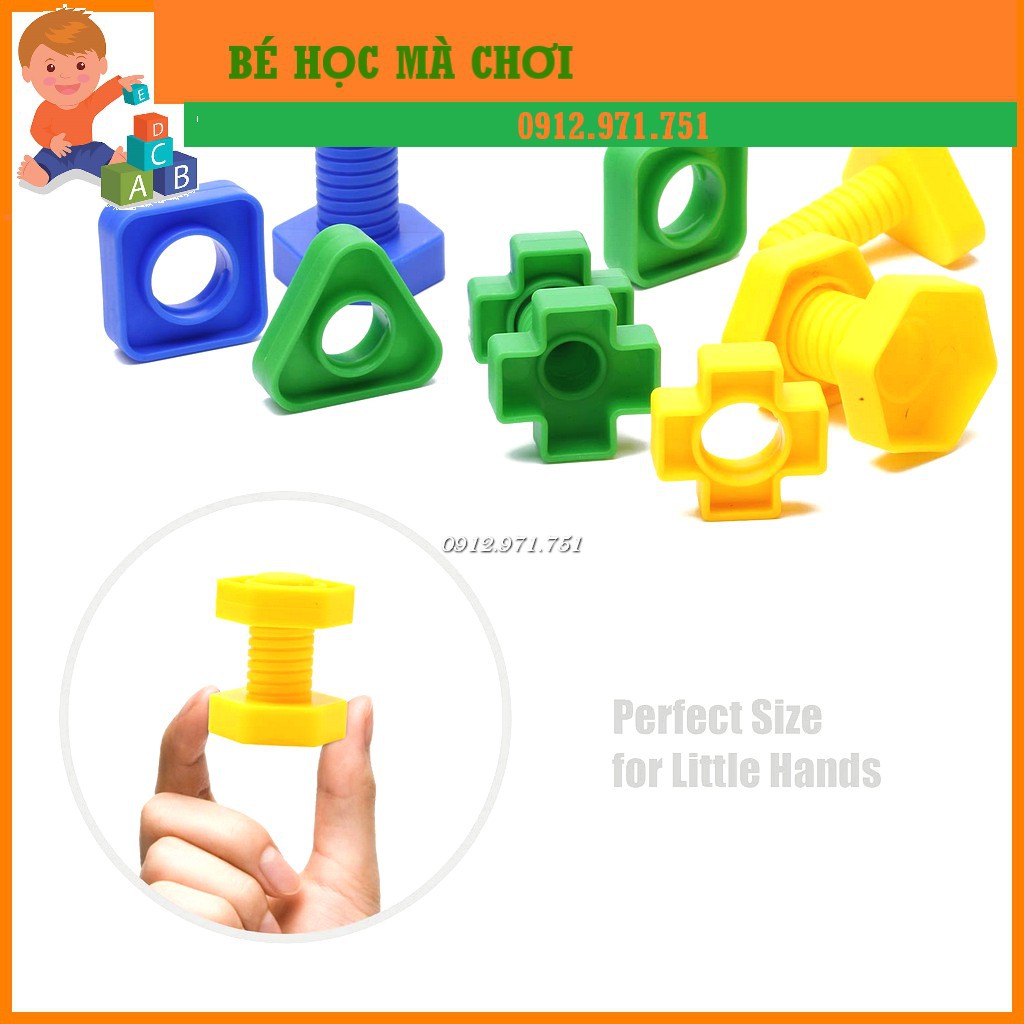 Set ỐC VÍT NHỰA TO Rèn Vận Động Tinh