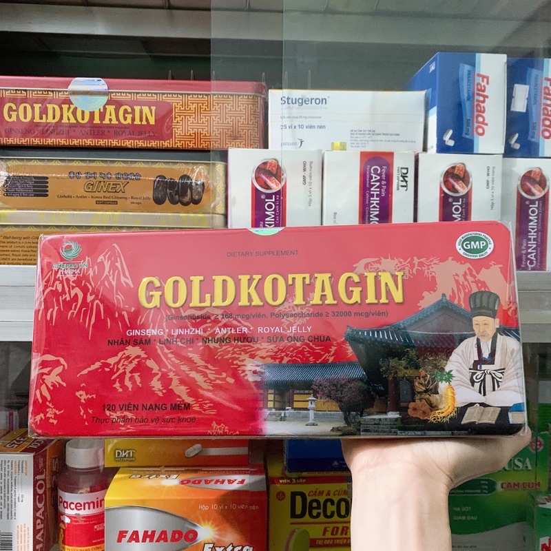Viên uống GOLDKOTAGIN bổ sung vitamin và khoáng chất, bồi bổ cơ thể, tăng sức đề kháng Hộp 120 viên nang mềm