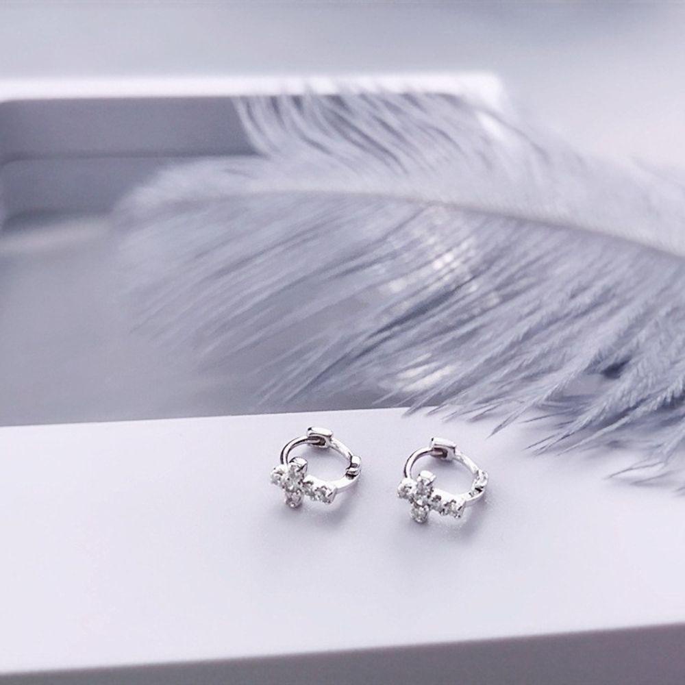 Bông Tai Mini Đính Kim Cương Không Gây Dị Ứng Thời Trang Cho Nữ