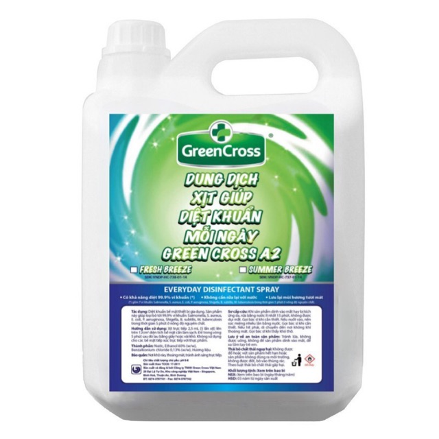 Dung dịch xịt Diệt Khuẩn Green Cross A2- 5L