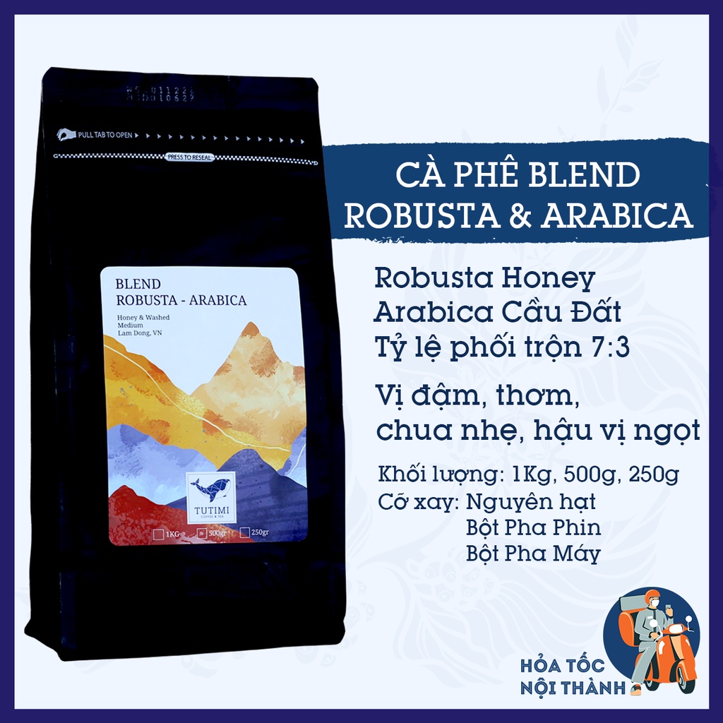 Cà phê nguyên chất Blend Robusta-Arabica, rang mộc đậm đà thơm nồng, pha phin, pha máy - TuTiMi | BigBuy360 - bigbuy360.vn