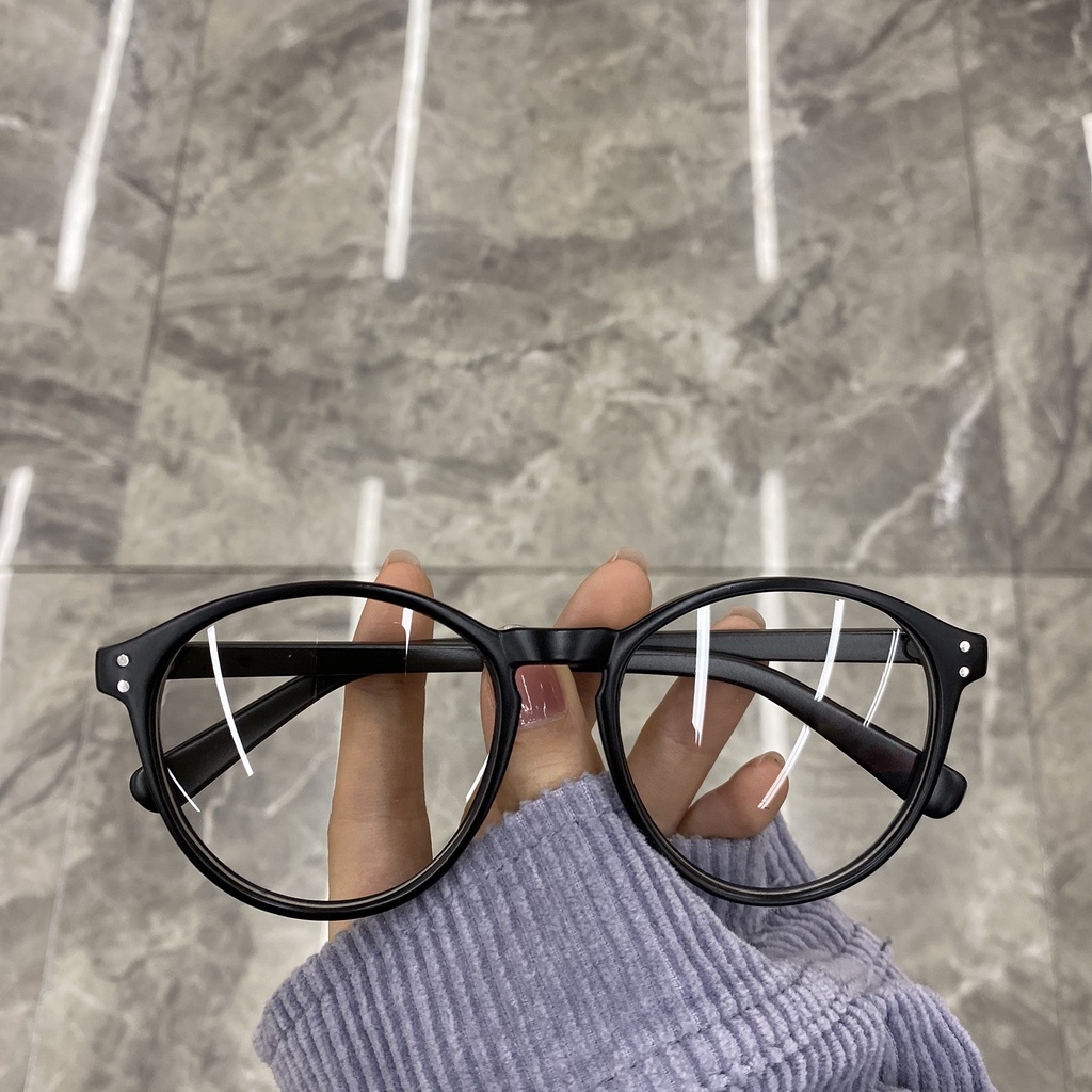 Gọng Kính Nhựa Tròn Màu Đen Thời Trang Cho Nữ
