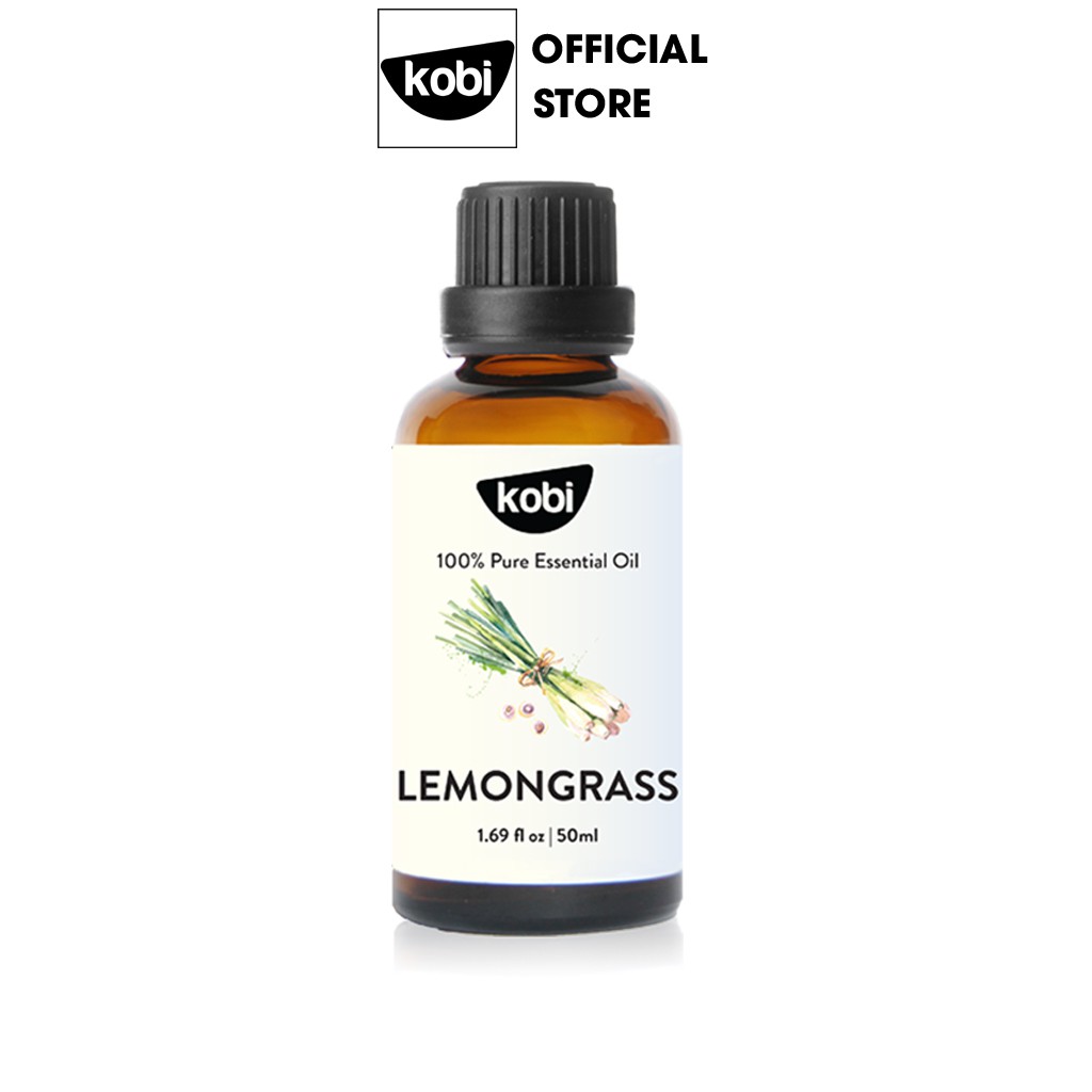 Tinh dầu Sả Chanh Kobi Lemongrass essential oil giúp khử mùi, thơm phòng, đuổi, chống và diệt muỗi - 50ml